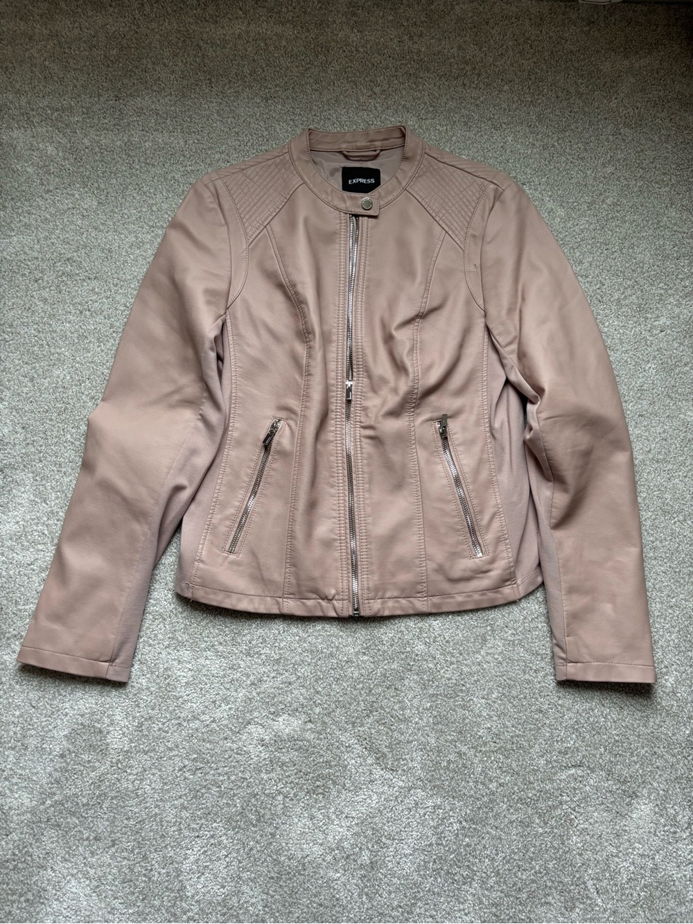 Express Women's Dusty Rose Leather Moto Jacket